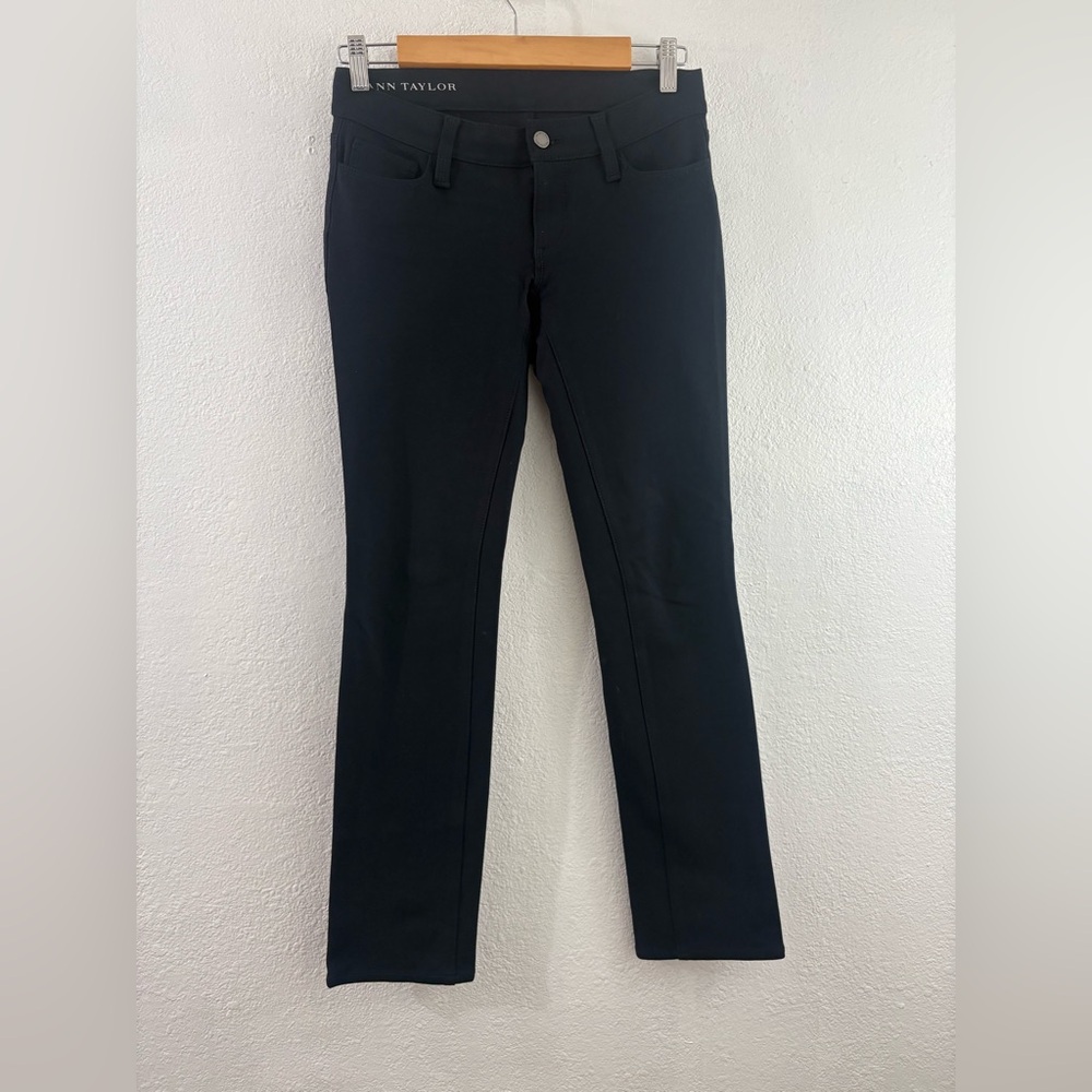 Ann Taylor Size 2P Pants Navy Blue Straight Leg Stretch.
